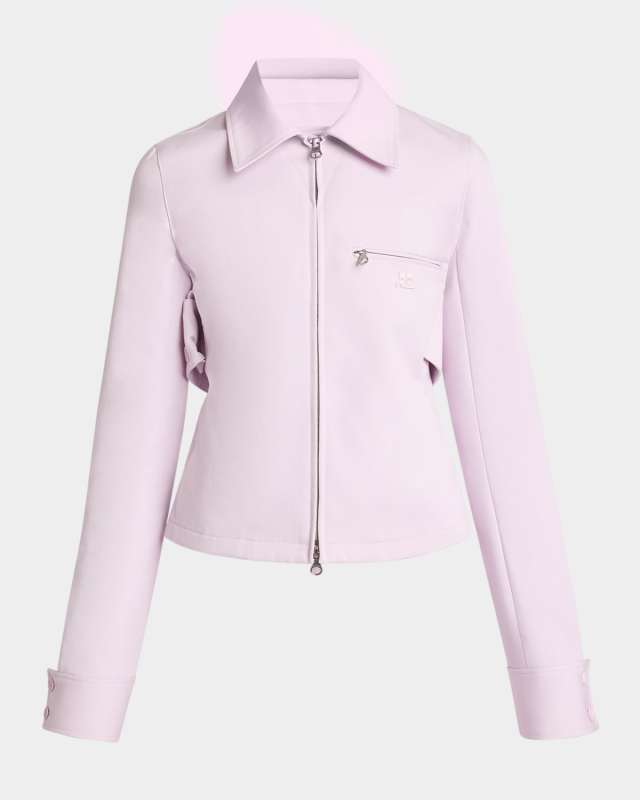 Belted Polycotton Zip Jacket